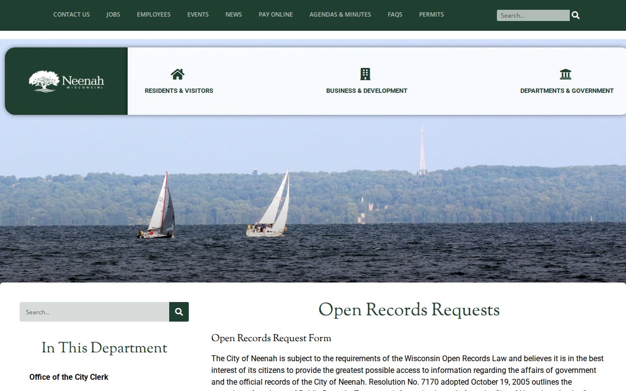 Neenah residents directory city open records request