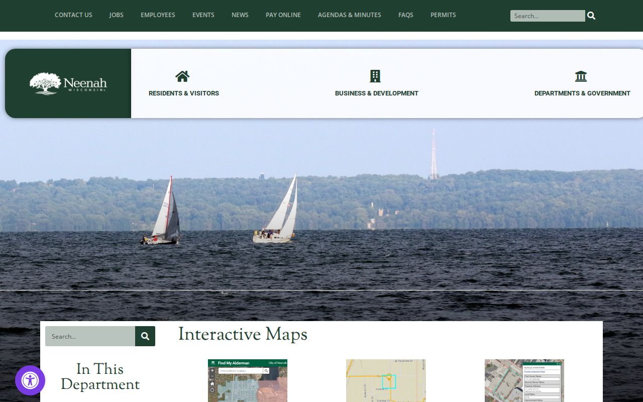 Neenah neighbors civic and parcel map menu